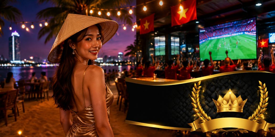 Phòng chơi VIP casino tại Sài Gòn với phong cách truyền thống Việt Nam và nón lá trang trí
